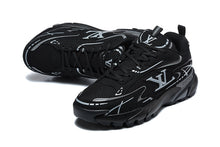 Louis Vuitton Black and Silver Graphic Low-Top Sneakers