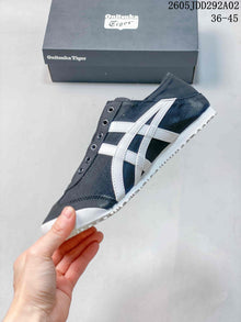 Onitsuka Tiger Mexico 66 Slip-On Sneakers in Charcoal and White