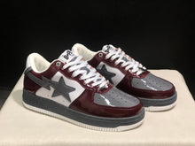 BAPE STA Low-Top Sneakers Burgundy White Gray