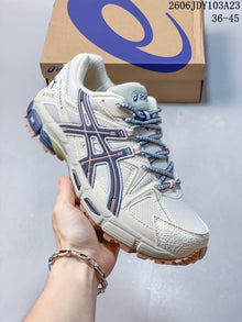 ASICS Gel-Kahana 8 Trail Sneakers in Cream and Navy