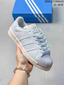 Adidas Superstar II Low-Top Sneakers in White and Pale Blue