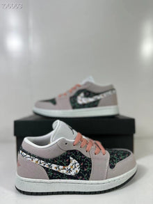 Jordan Air Jordan 1 Low SE GS Pink Floral Sneakers FJ3445-001