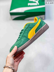 PUMA Palermo Leather Green and Yellow Sneakers