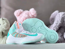 Nike Hyperdunk Kids High-Top Basketball Shoes, Mint and Coral