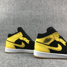 Jordan Air Jordan 1 Mid Black Yellow White Sneakers