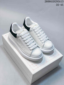 Alexander McQueen White Low-Top Sneakers with Black Heel Tab