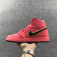 Jordan 1 Mid Hot Punch Black Volt Sneakers AQ9131-600