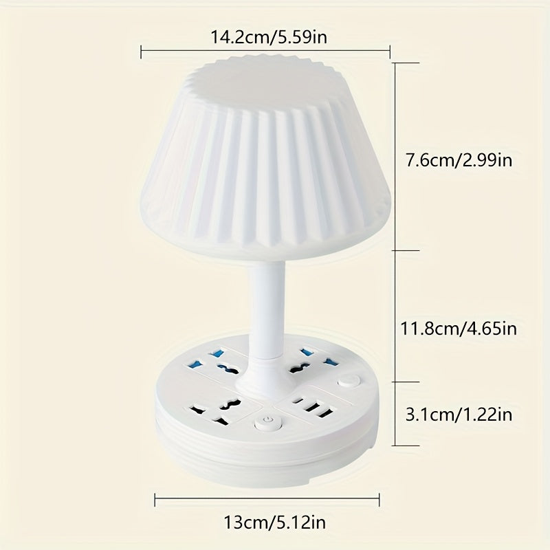 Versatile Night Lamp Featuring a Socket, Suitable for Desks, Bedside Tables, And Study Areas. This LED Lamp Can Also Charge Mobile Phones Directly And Offers Three Adjustable Light Settings
