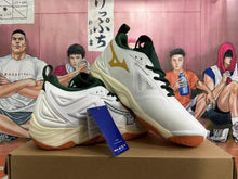Mizuno Wave Momentum 3 Volleyball Shoes, White and Green