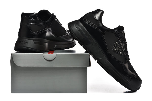 Prada Black Lace-Up Sneakers with Chunky Sole