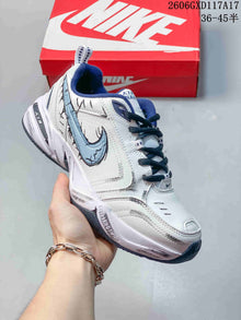 Nike Air Monarch IV DIY Custom Sneakers White Blue 415445-102