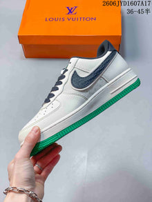 Nike Air Force 1 Low White and Green Sneakers