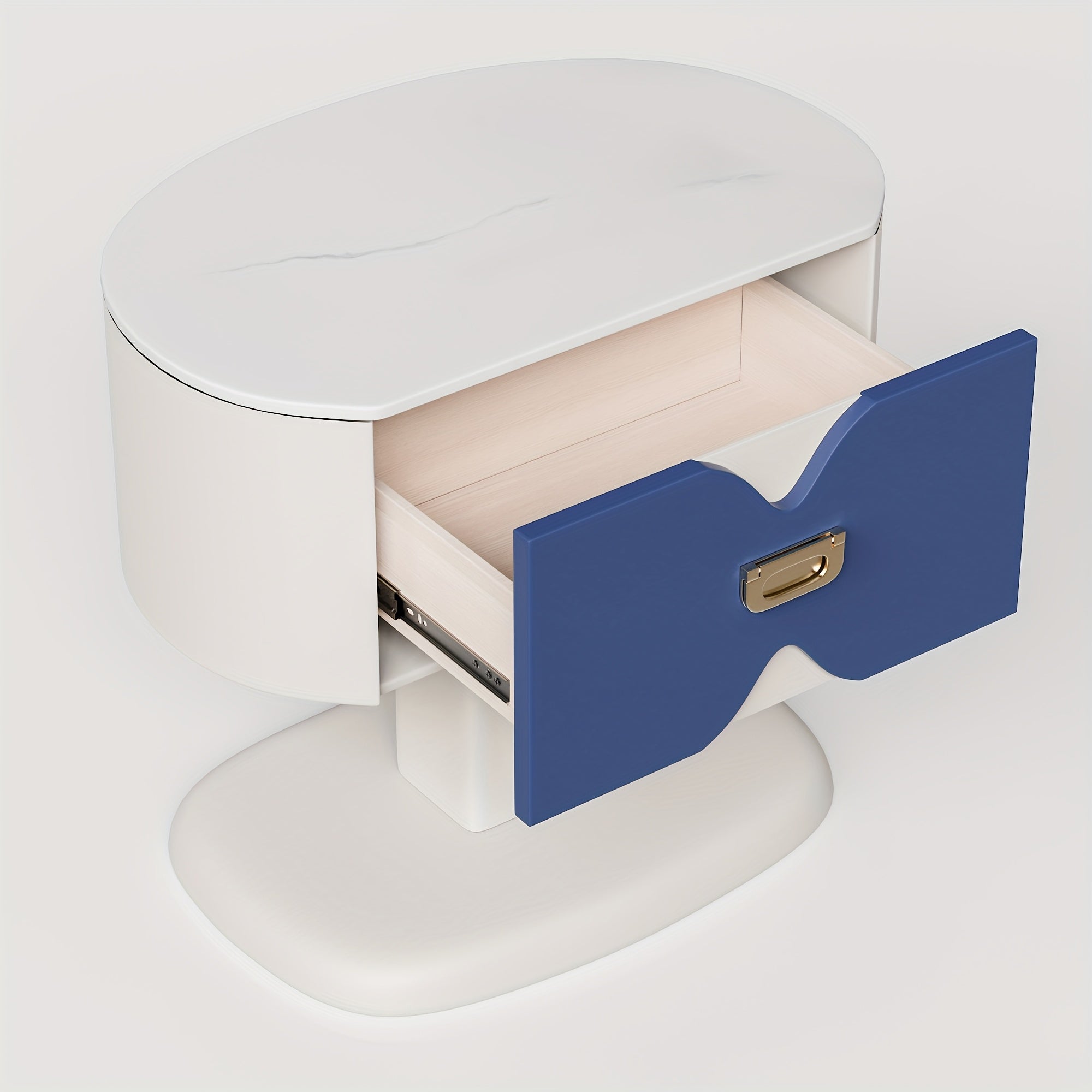 Contemporary Bedside Table Featuring a Single Drawer, Designed for Storing Glasses, Books, And Personal Belongings