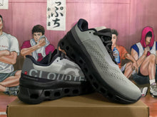 On Cloud Running Sneakers Mineral Gray and Black