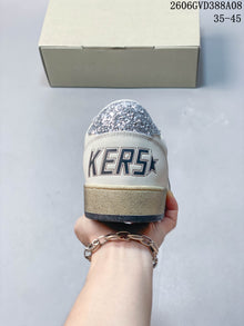 Golden Goose Super-Star White Silver Glitter Sneakers