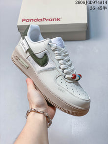 Nike Air Force 1 Low White Green Platform Sneakers