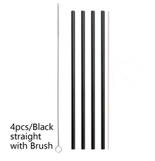 Colorful Reusable Stainless Steel Straws (4 pcs)