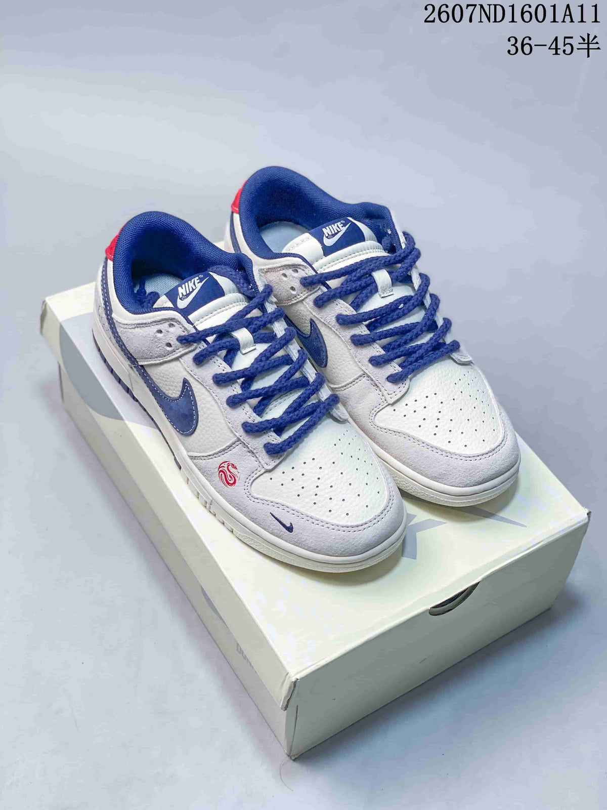 Nike SB Dunk Low White and Blue Sneakers 2607ND1601A11