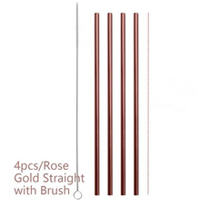 Colorful Reusable Stainless Steel Straws (4 pcs)
