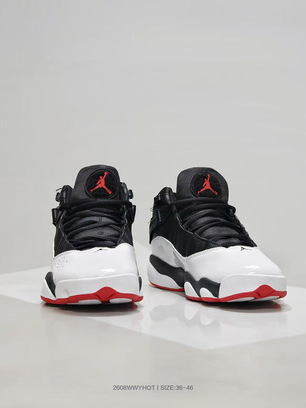 Jordan 6 Rings Black White Red Sneakers