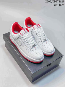 Nike Air Force 1 Low White and Red Sneakers