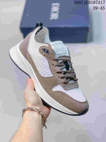 Dior B25 Runner Low-Top Sneakers in White and Taupe