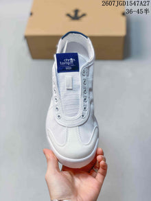 DESCENTE Cron Tempo Canvas Sneakers White and Blue