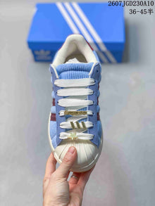 Adidas Superstar II Sneakers Blue and Burgundy