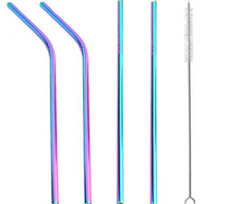 Colorful Reusable Stainless Steel Straws (4 pcs)
