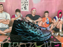Puma Black and Blue Graphic Sneakers