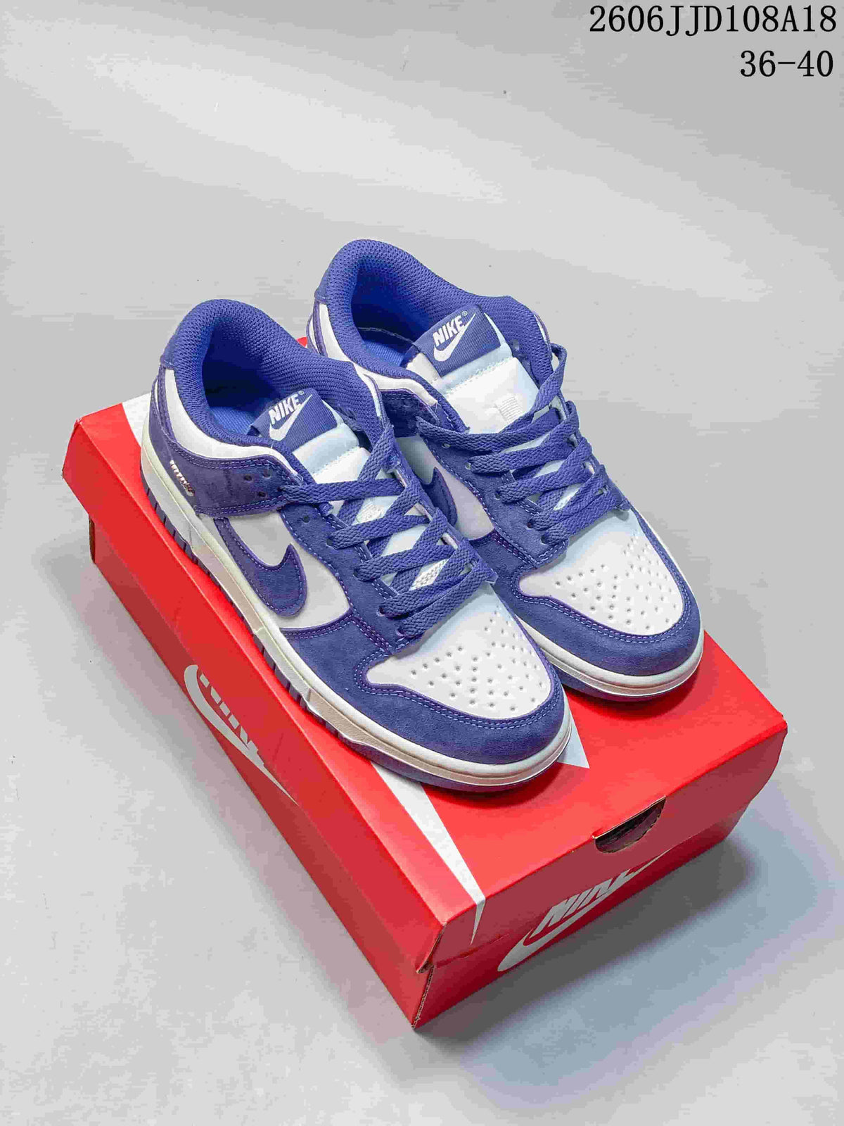 Nike SB Dunk Low Pro Purple and White Sneakers