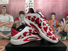 Nike White and Red Patterned Basketball Sneakers