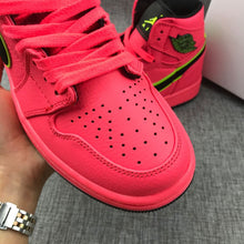 Jordan 1 Mid Hot Punch Black Volt Sneakers AQ9131-600