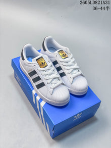 Adidas Superstar White and Black Shell-Toe Sneakers