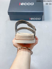 ECCO Double-Buckle Slide Sandals in Taupe