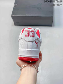 Nike Air Force 1 Low White and Red Sneakers