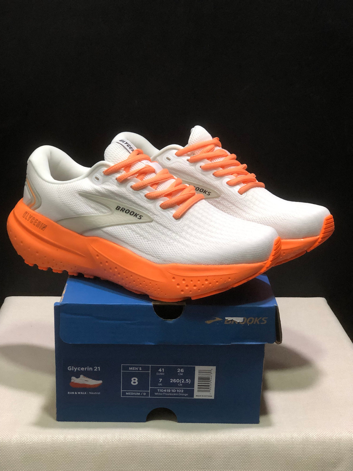 Brooks Glycerin 21 Running Sneakers White Orange