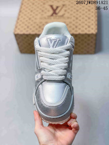 Louis Vuitton Trainer Maxi Sneakers Silver White 2607TWD891A21