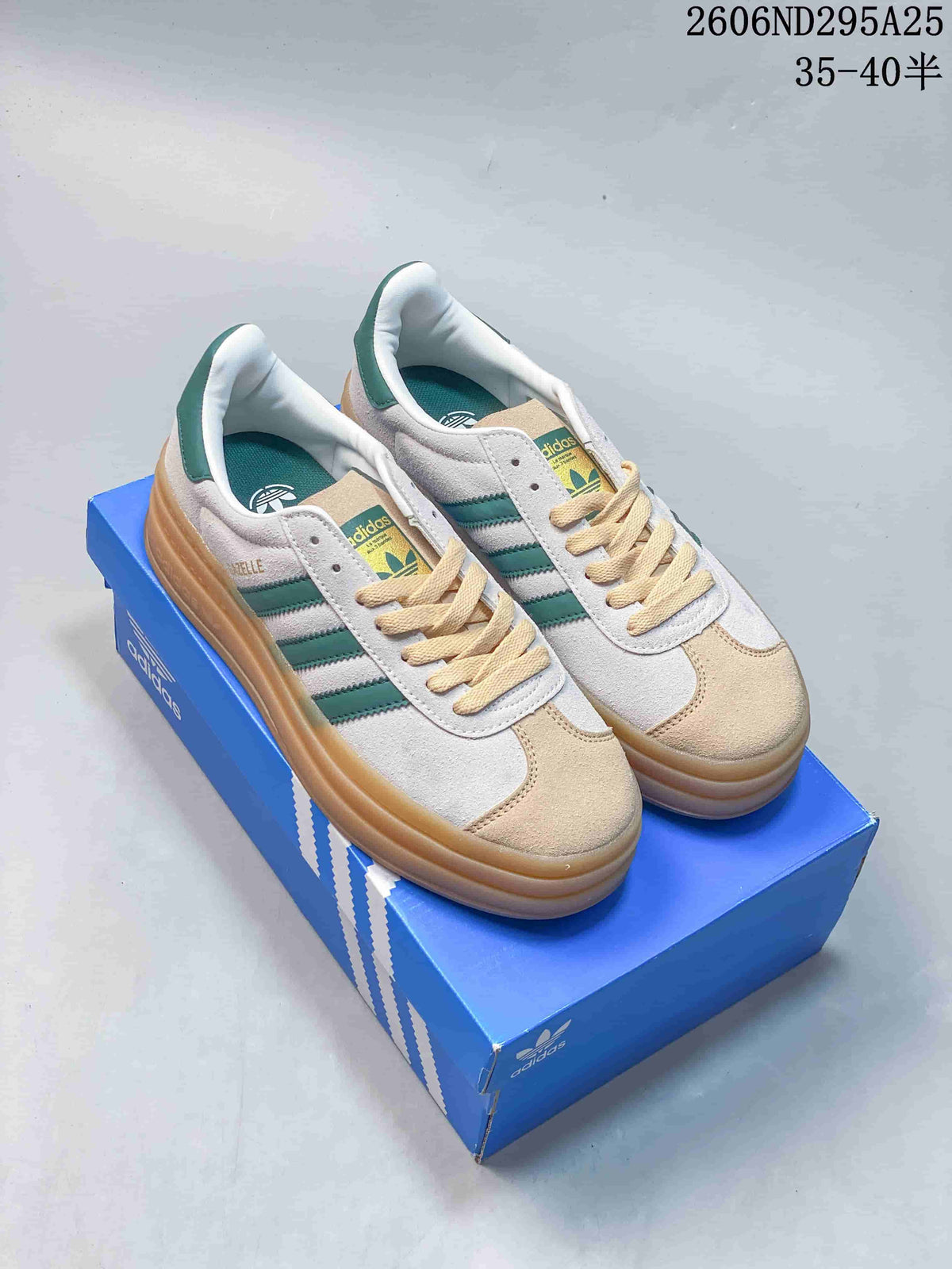 Adidas Originals Gazelle Bold W White Green Platform Sneakers