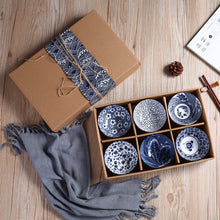 Japanese Blossom Rice Bowls - Ceramic Tableware Set - Authentic Hand Painted Porcelain Bowls