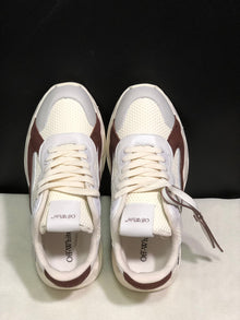 OFF-WHITE Low-Top Leather Sneakers White and Brown