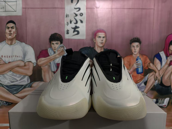 White and Black Sculpted Sole Sneakers
