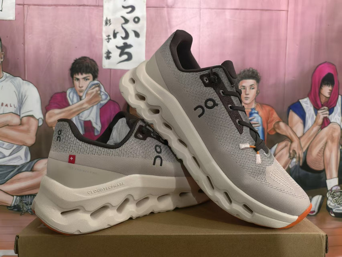 On Almond Color Low-Top Sneakers