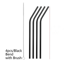 Colorful Reusable Stainless Steel Straws (4 pcs)