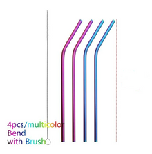 Colorful Reusable Stainless Steel Straws (4 pcs)
