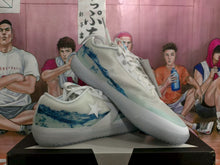 White and Blue Low-Top Sneakers