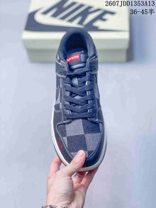 Nike SB Dunk Low Navy Plaid Sneakers DD1353A13