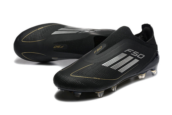 adidas F50 Laceless FG Soccer Cleats Black Gold