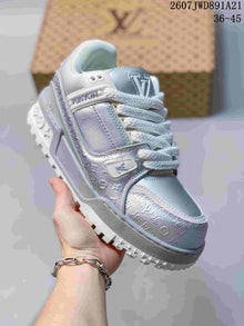 Louis Vuitton Trainer Maxi Sneakers Silver White 2607TWD891A21