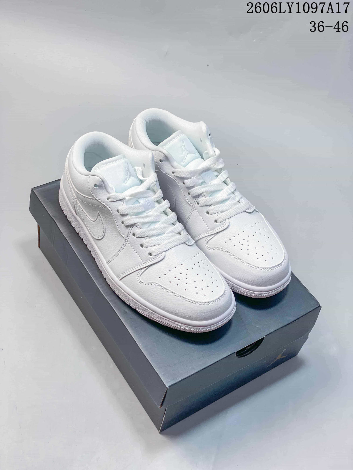 Air Jordan 1 Low Sneakers in White and Gray
